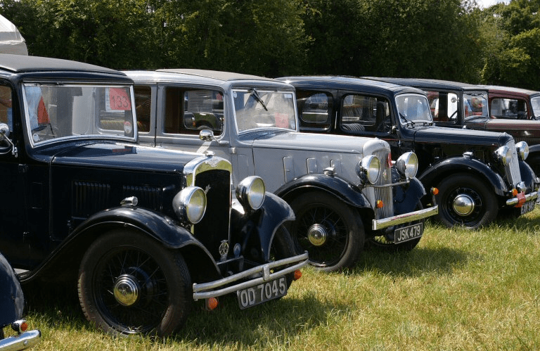 WSRA Steam and Vintage Rally row of cars